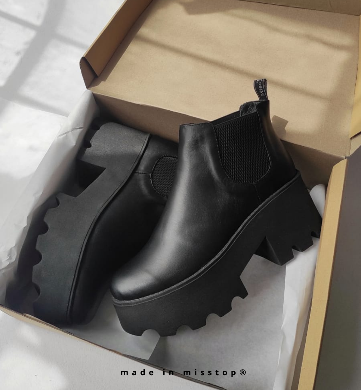Botas chelsea mujer GOTH CUERO Misstop